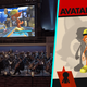 Sonic chills with his new best friend, an orange wolf named Ian Jr., in Sonic Forces. Below the screen an orchestra plays.